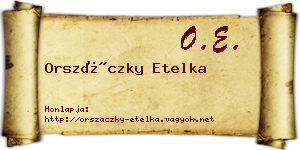 Orszáczky Etelka névjegykártya